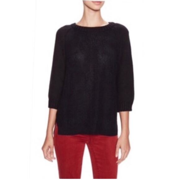 Marc Jacobs Edgemont Raglan Chunky Knit Sweater Color Black Pullover Black Blue - Picture 8 of 8